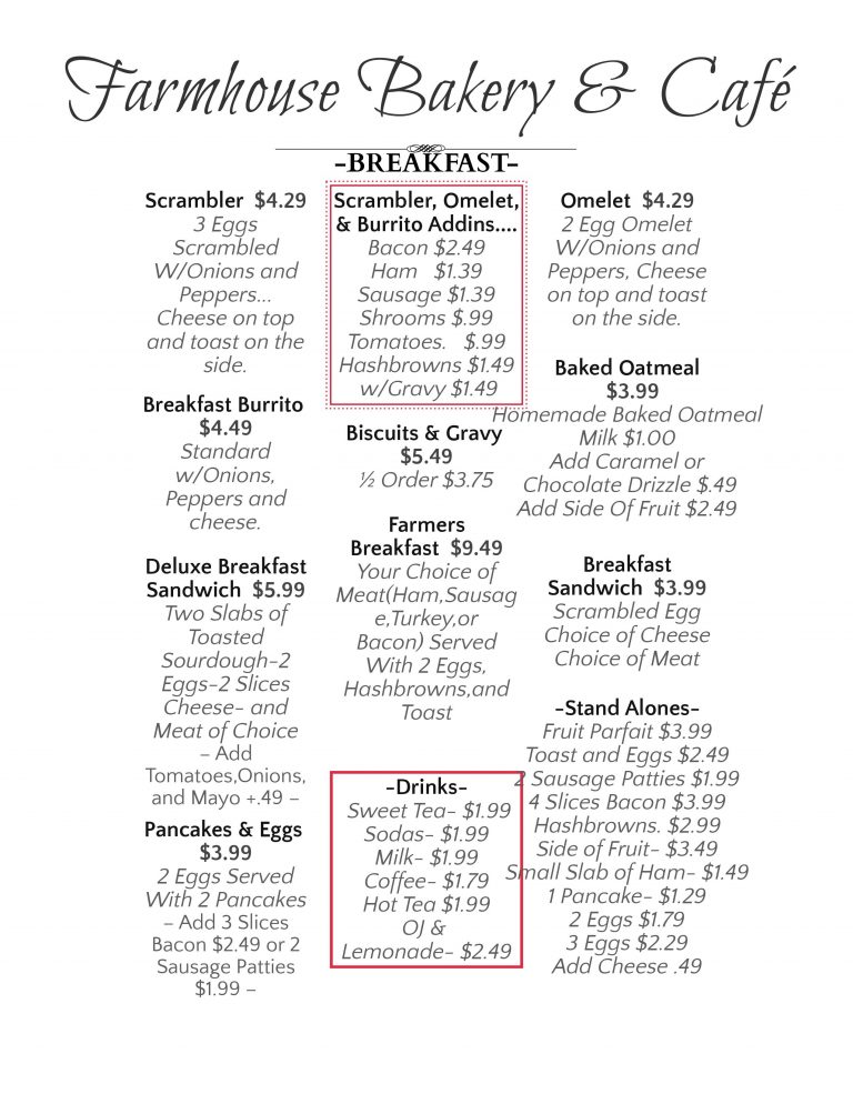 Mt. Vernon Location Farmhouse Bakery and Cafe